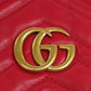 GUCCI Shoulder Bag 575163 Calfskin Red GG Marmont ChainShoulder