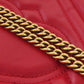 GUCCI Shoulder Bag 575163 Calfskin Red GG Marmont ChainShoulder