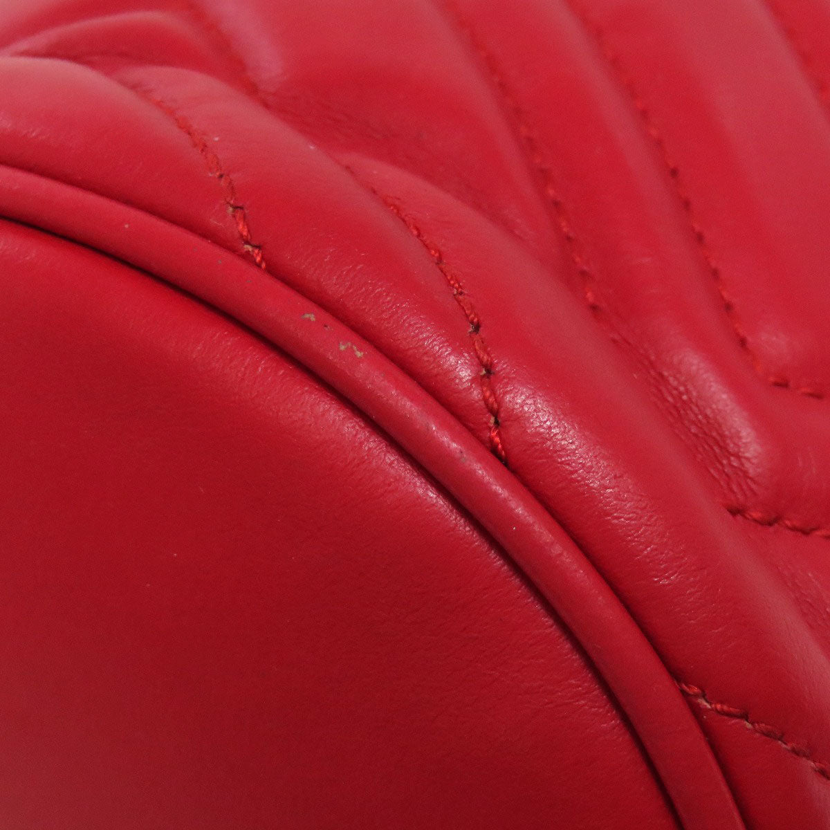 GUCCI Shoulder Bag 575163 Calfskin Red GG Marmont ChainShoulder