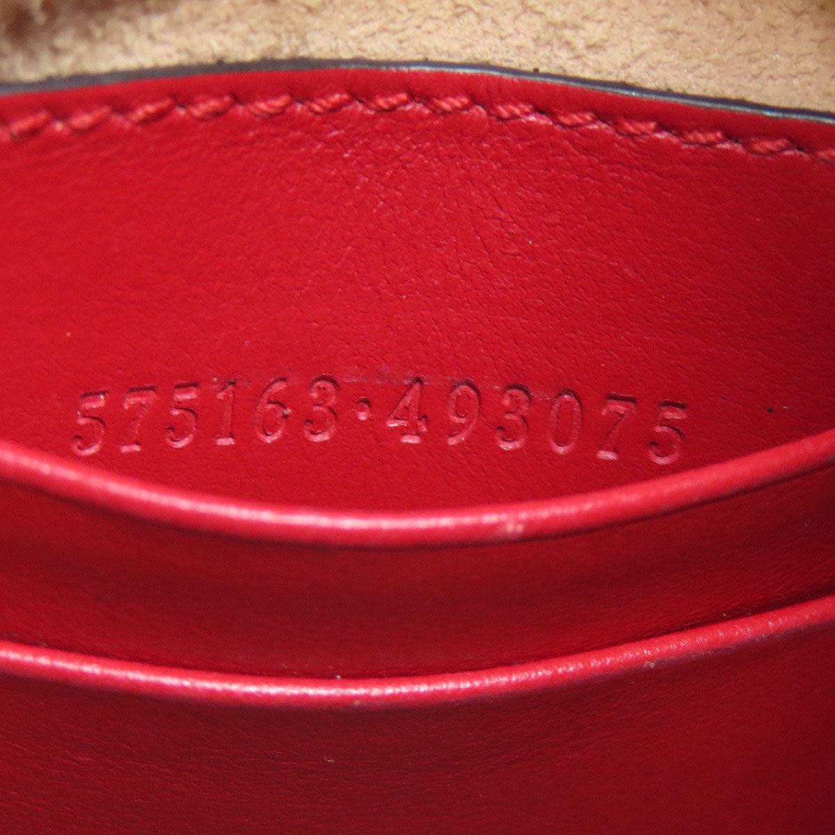 GUCCI Shoulder Bag 575163 Calfskin Red GG Marmont ChainShoulder