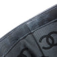CHANEL Bifold Wallet lambskin black Cambon line Women Used Authentic