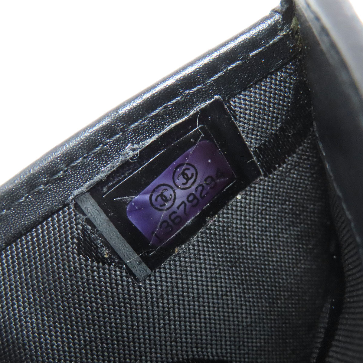 CHANEL Bifold Wallet lambskin black Cambon line Women Used Authentic