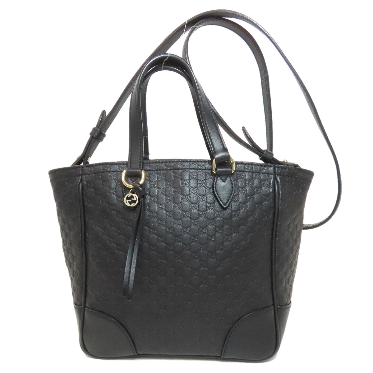 GUCCI Shoulder Bag 449241 Calfskin black Outlet GG Signature Microsima 2WAY Women Used Authentic