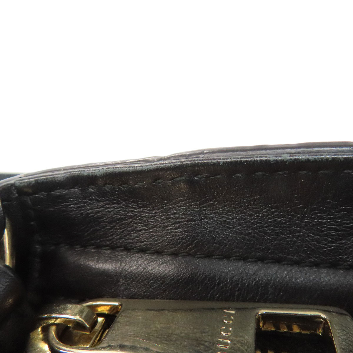 GUCCI Shoulder Bag 449241 Calfskin black Outlet GG Signature Microsima 2WAY Women Used Authentic