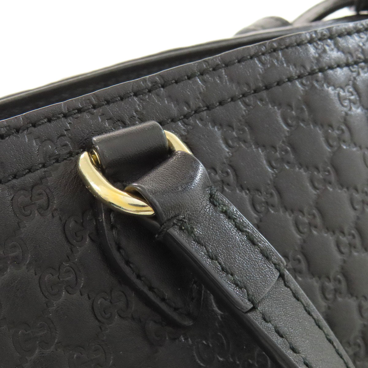 GUCCI Shoulder Bag 449241 Calfskin black Outlet GG Signature Microsima 2WAY Women Used Authentic