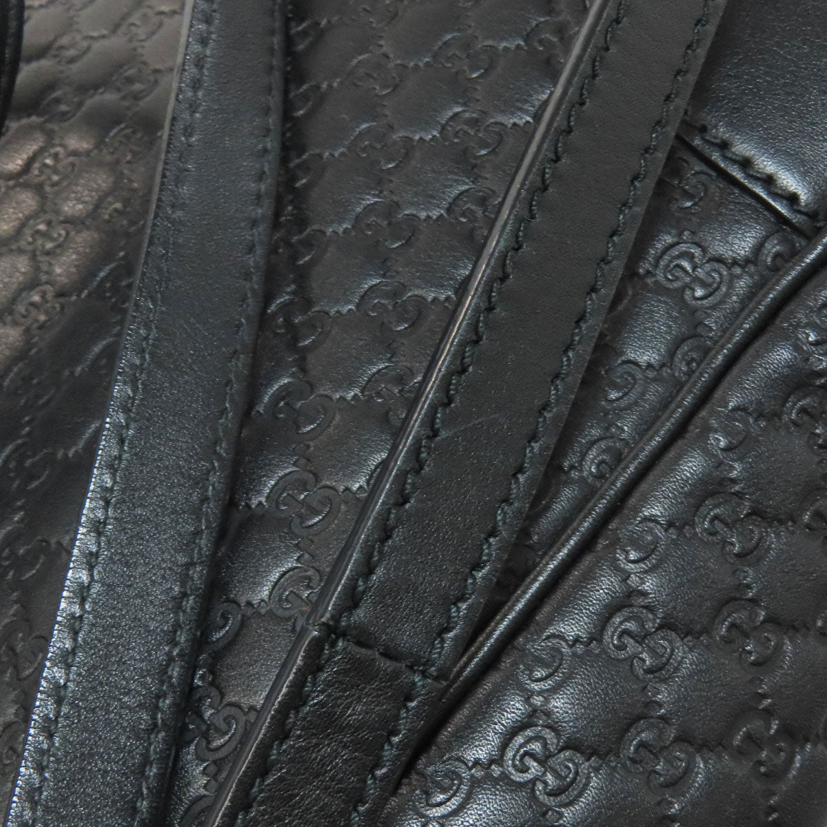 GUCCI Shoulder Bag 449241 Calfskin black Outlet GG Signature Microsima 2WAY Women Used Authentic