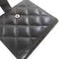 CHANEL Bifold Wallet lambskin black Cambon line Women Used Authentic