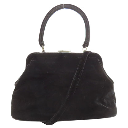 PRADA Handbag Corduroy black 2WAY