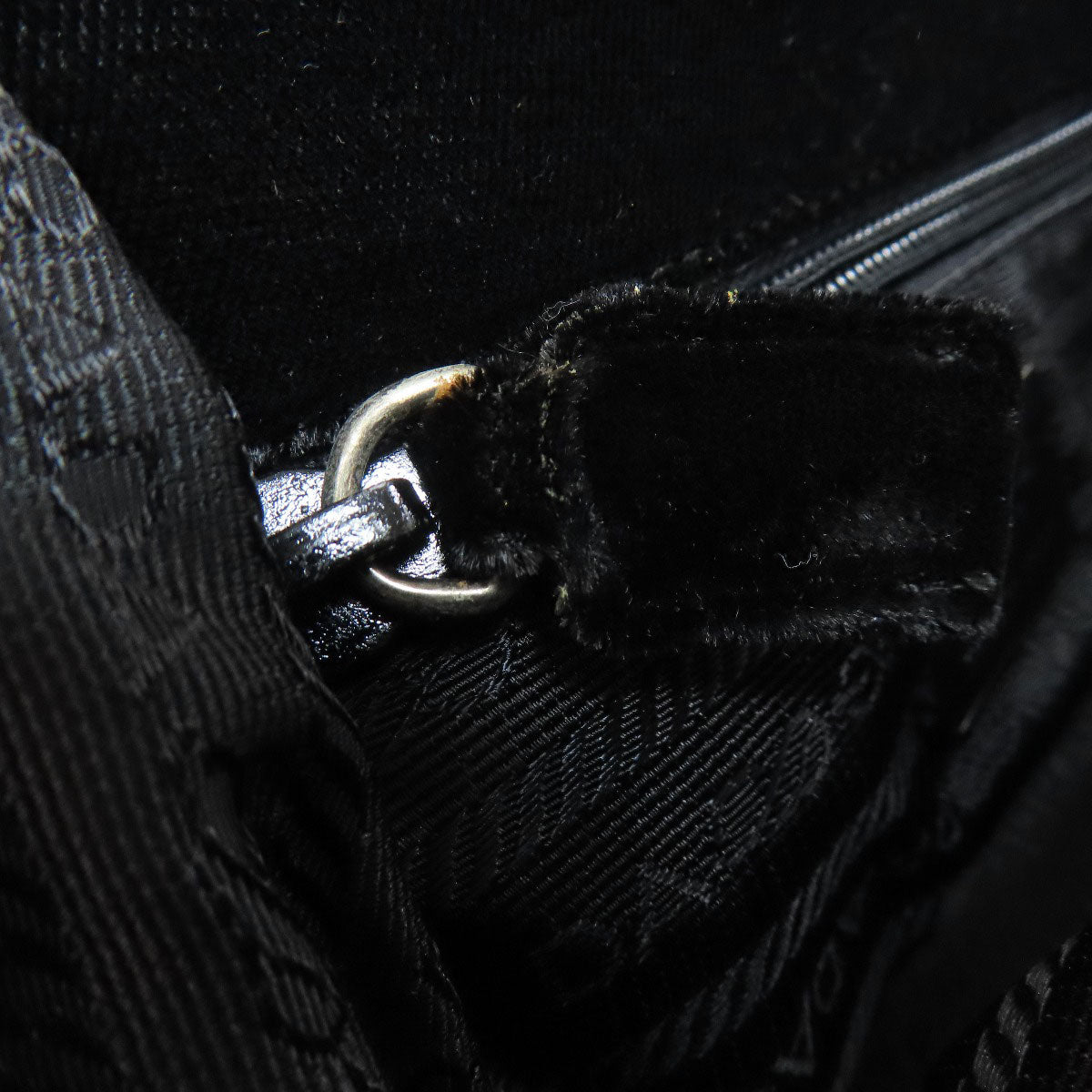 PRADA Handbag Corduroy black 2WAY