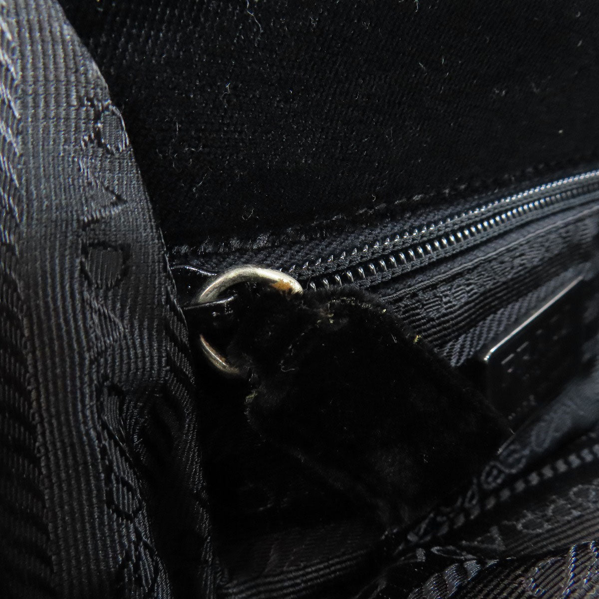 PRADA Handbag Corduroy black 2WAY