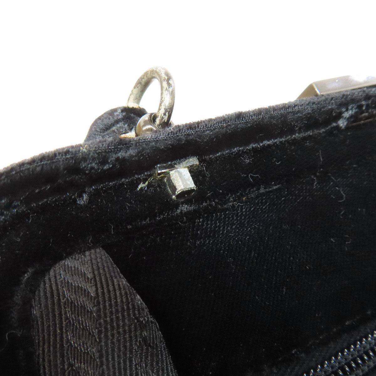 PRADA Handbag Corduroy black 2WAY