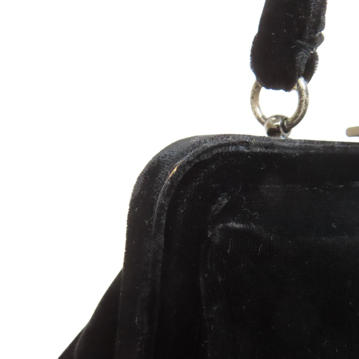 PRADA Handbag Corduroy black 2WAY
