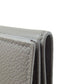 SAINT LAURENT Bifold Wallet leather gray Tri-fold logo Women Used Authentic