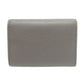SAINT LAURENT Bifold Wallet leather gray Tri-fold logo Women Used Authentic
