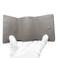 SAINT LAURENT Bifold Wallet leather gray Tri-fold logo Women Used Authentic