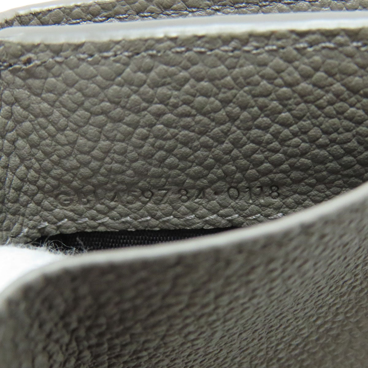 SAINT LAURENT Bifold Wallet leather gray Tri-fold logo Women Used Authentic