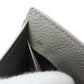 SAINT LAURENT Bifold Wallet leather gray Tri-fold logo Women Used Authentic