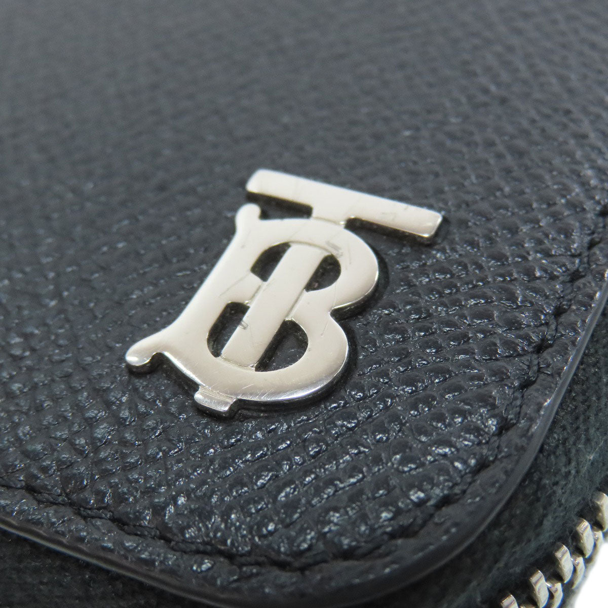 BURBERRY Long Wallet Purse leather black logo Women Used Authentic