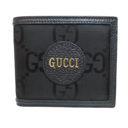 GUCCI Bifold Wallet 496334 canvas black Off the grid mens Used Authentic