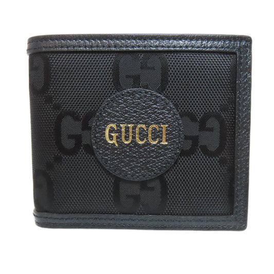 GUCCI Bifold Wallet 496334 canvas black Off the grid mens Used Authentic
