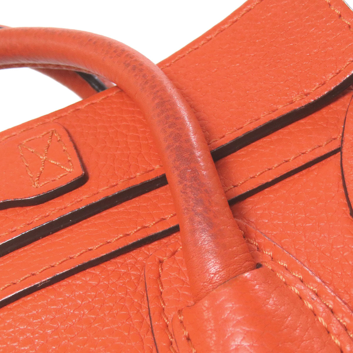 CELINE Handbag Calfskin Red Luggage nano 2 WAY Women Used Authentic