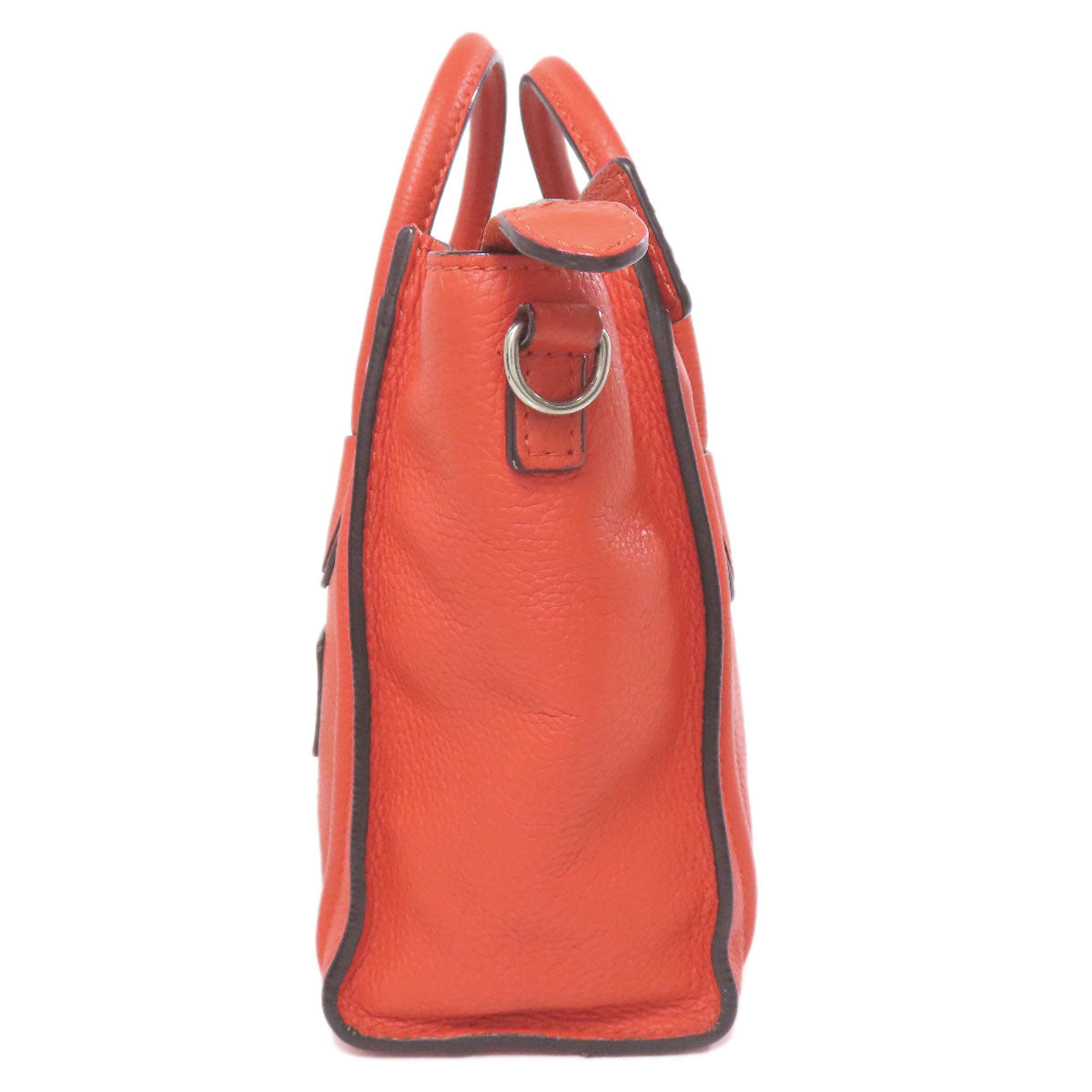 CELINE Handbag Calfskin Red Luggage nano 2 WAY Women Used Authentic