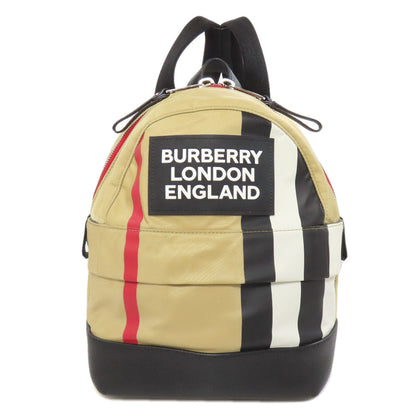 BURBERRY Backpack Nylon beige Nova Check Women Used Authentic