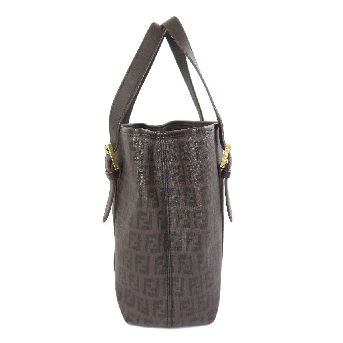 FENDI Handbag PVC Brown Zucca Pattern