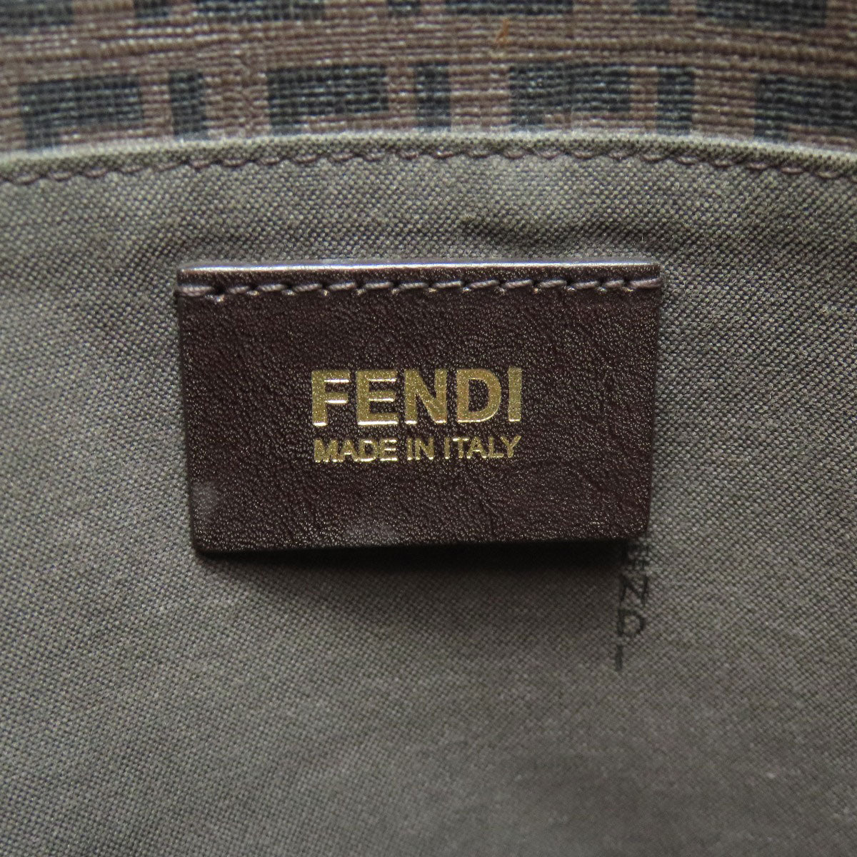 FENDI Handbag PVC Brown Zucca Pattern