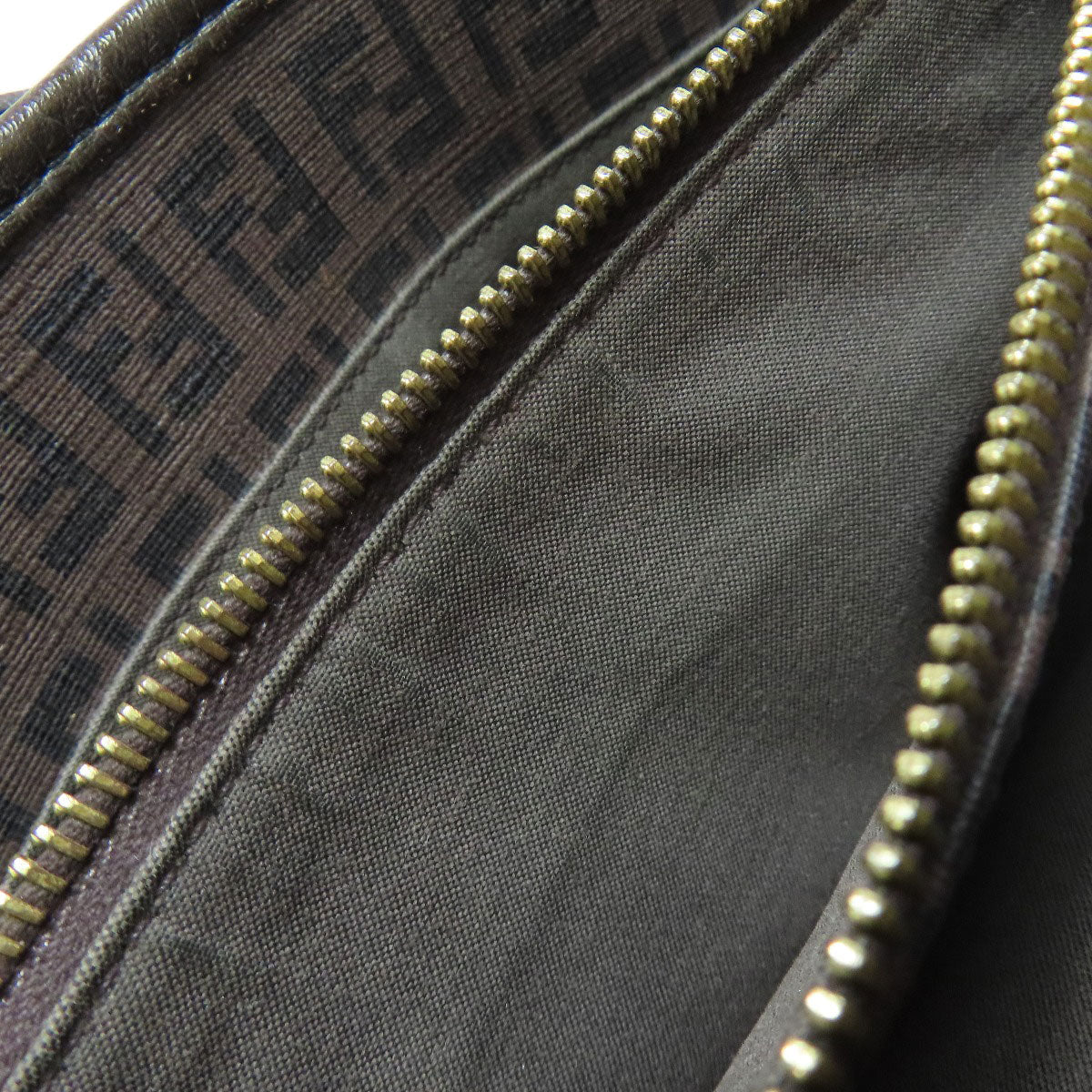 FENDI Handbag PVC Brown Zucca Pattern