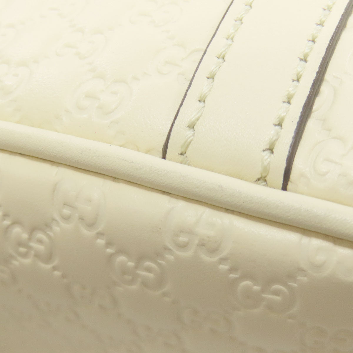 GUCCI Handbag 449645 leather white Outlet GG Signature Microsima 2WAY Women Used Authentic
