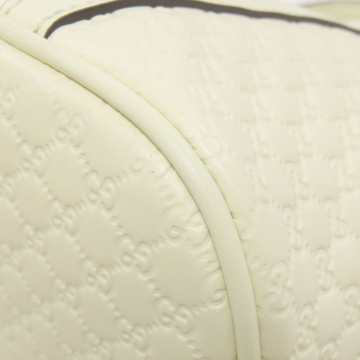 GUCCI Handbag 449645 leather white Outlet GG Signature Microsima 2WAY Women Used Authentic