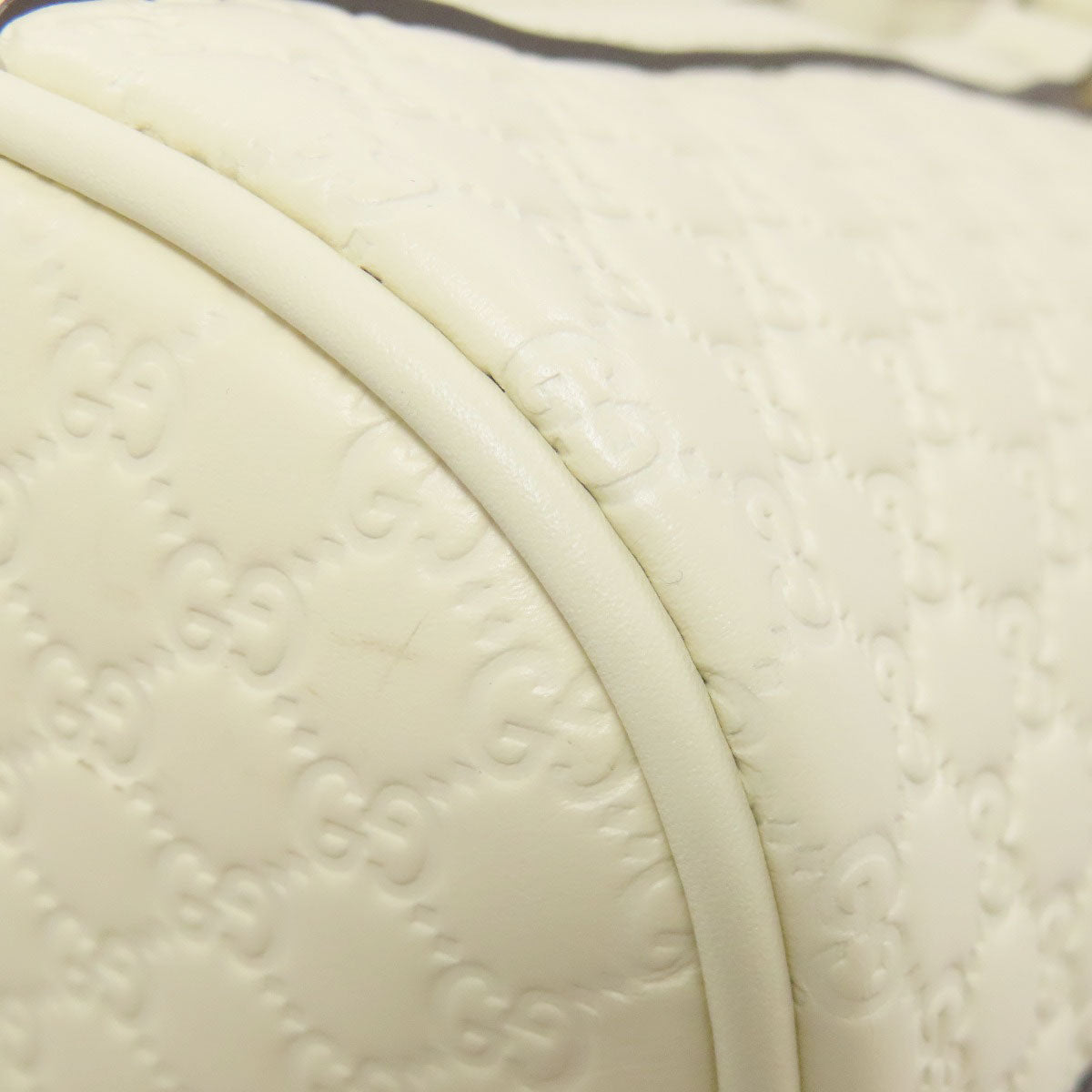 GUCCI Handbag 449645 leather white Outlet GG Signature Microsima 2WAY Women Used Authentic