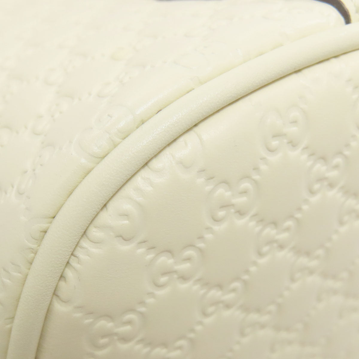 GUCCI Handbag 449645 leather white Outlet GG Signature Microsima 2WAY Women Used Authentic