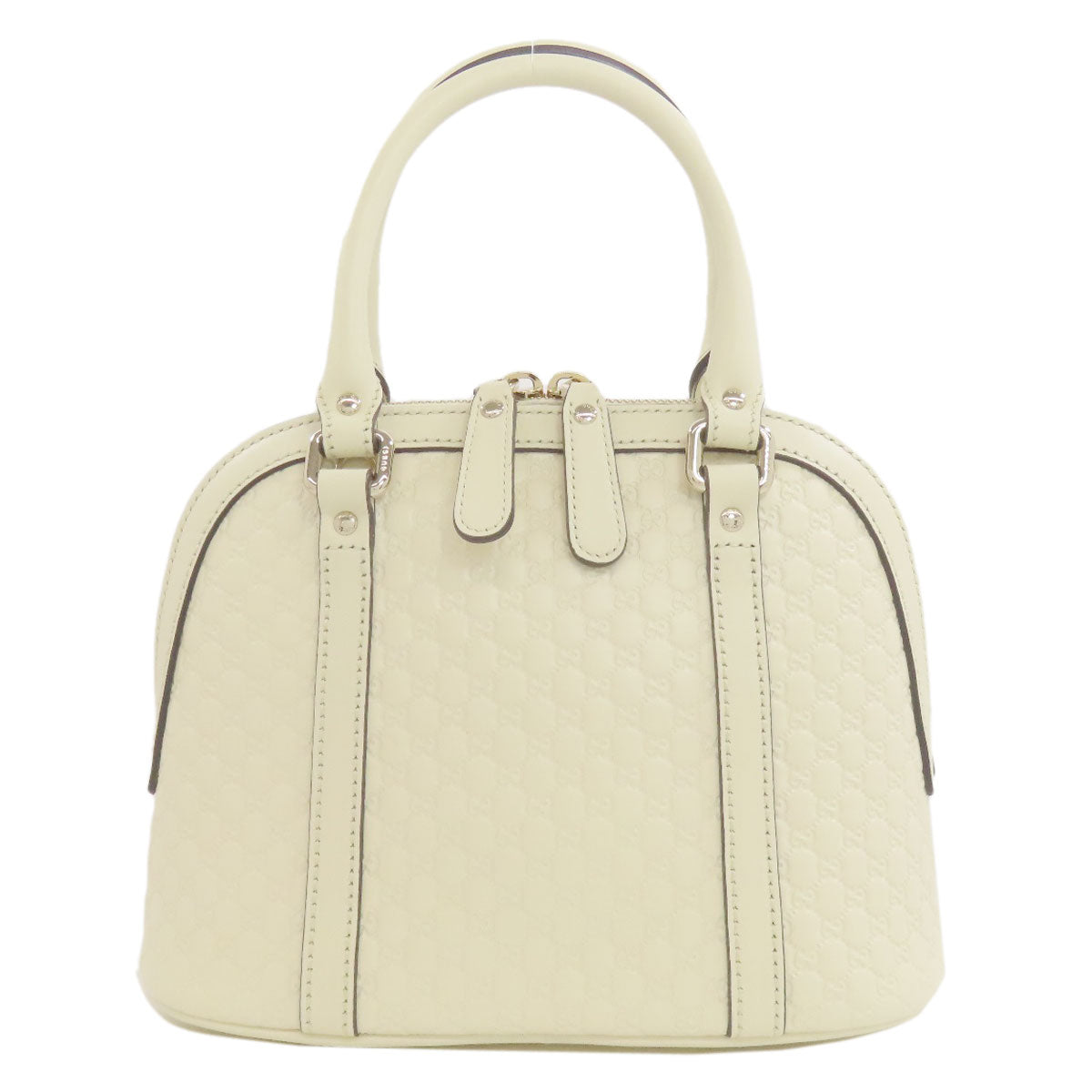 GUCCI Handbag 449645 leather white Outlet GG Signature Microsima 2WAY Women Used Authentic