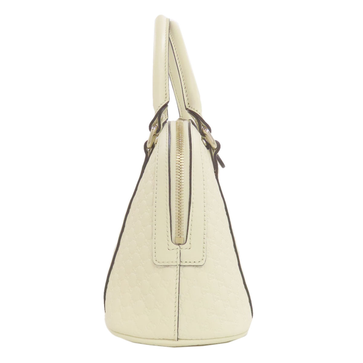 GUCCI Handbag 449645 leather white Outlet GG Signature Microsima 2WAY Women Used Authentic