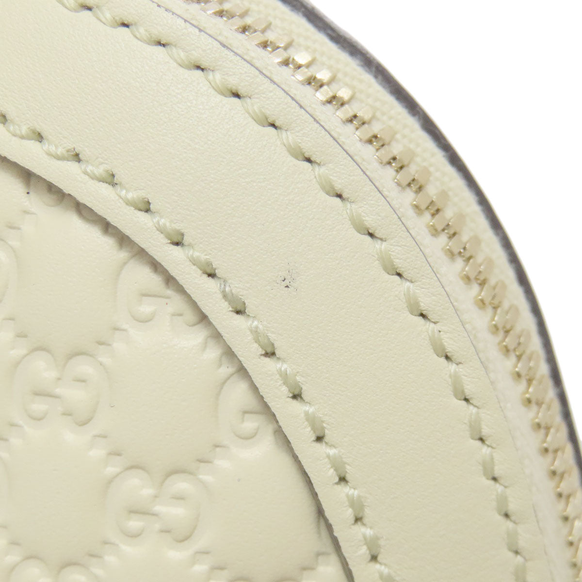 GUCCI Handbag 449645 leather white Outlet GG Signature Microsima 2WAY Women Used Authentic