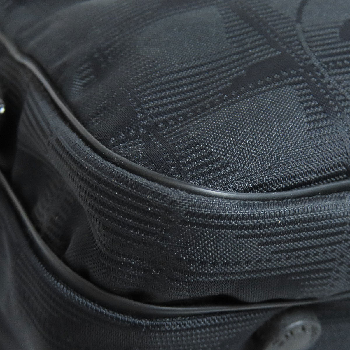 CHANEL Handbag Nylon jacquard black New travel line 2WAY