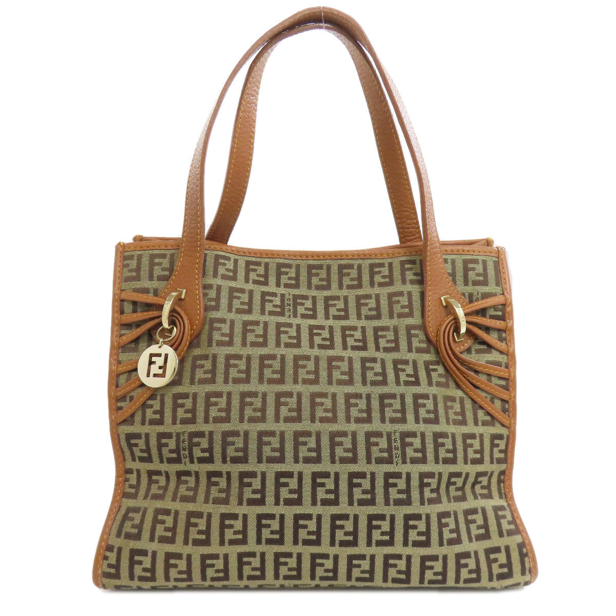 FENDI Handbag canvas Brown Zucca Pattern