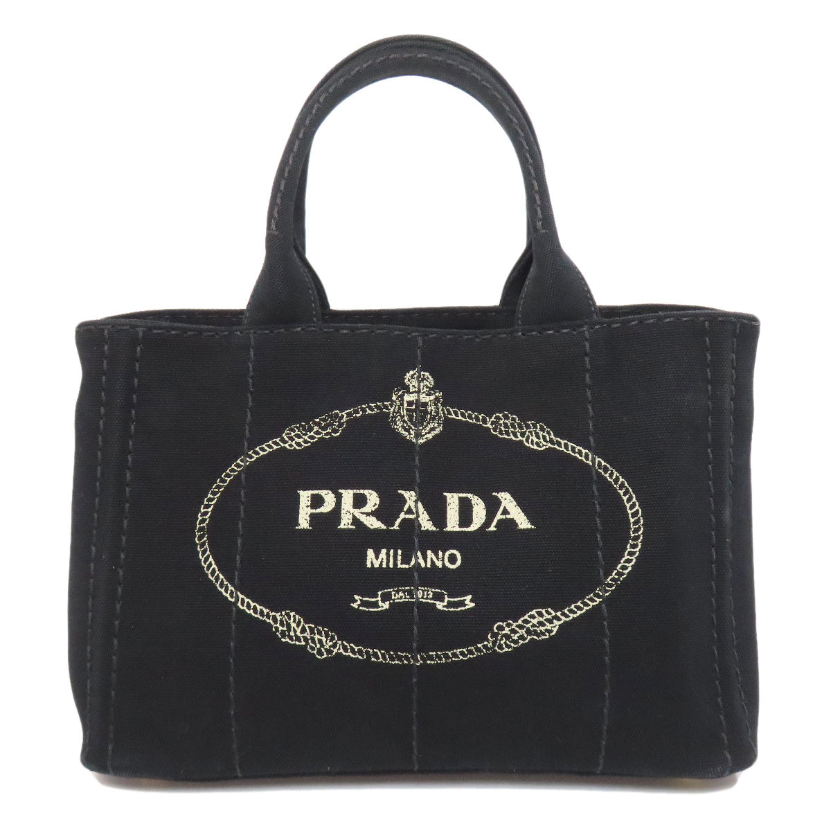 PRADA Handbag canvas black Canapa mini