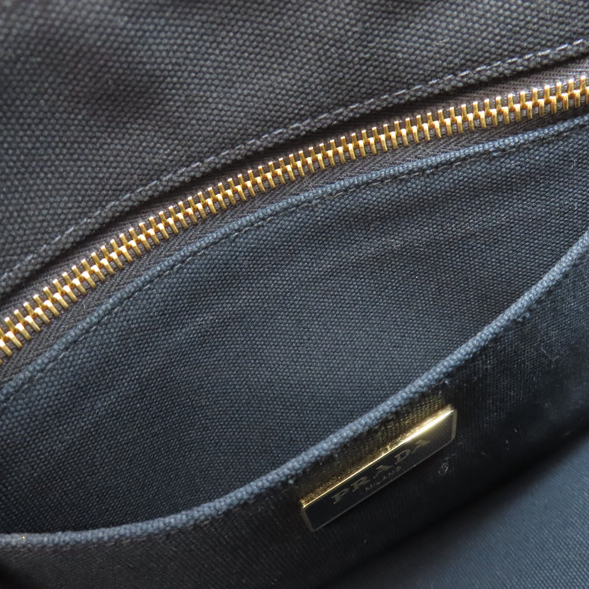 PRADA Handbag canvas black Canapa mini