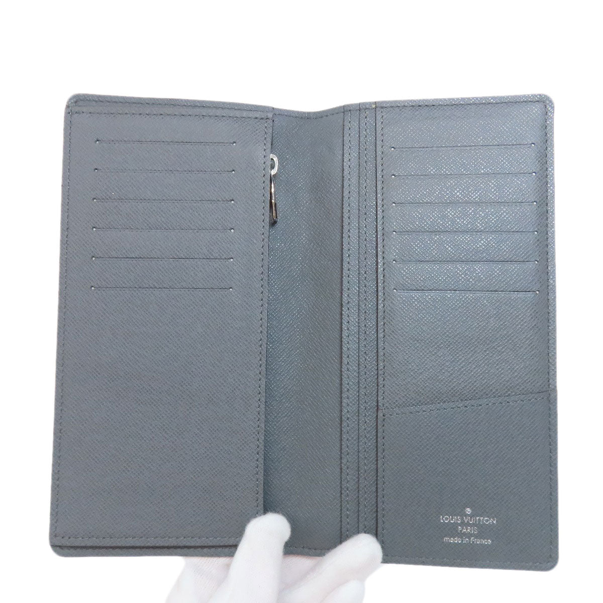 LOUIS VUITTON Long Wallet Purse M32653 Taiga Leather gray Portefeuille Blaza mens Used Authentic