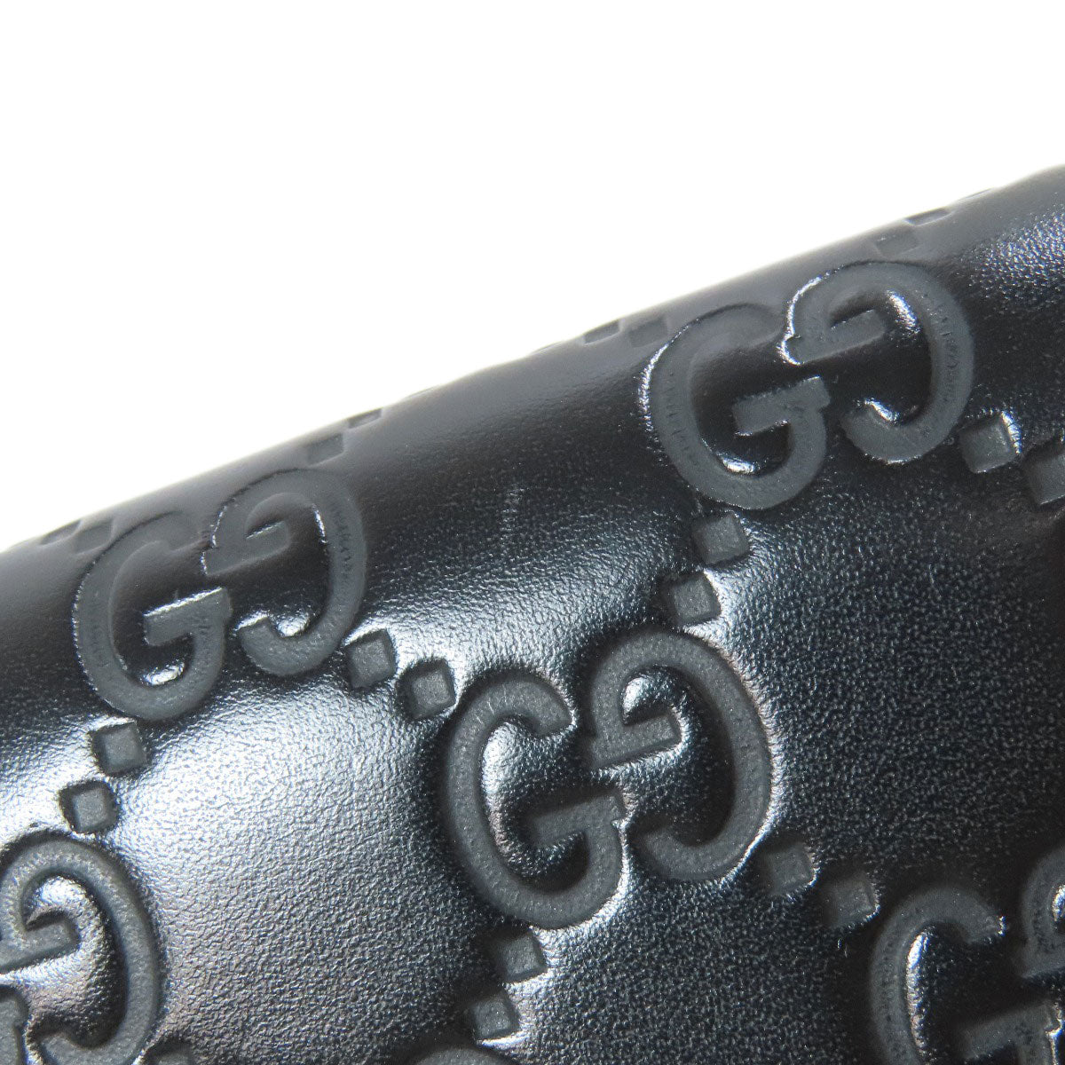 GUCCI Long Wallet Purse 307987 leather black Zip Around GG Signature Shima Women Used Authentic