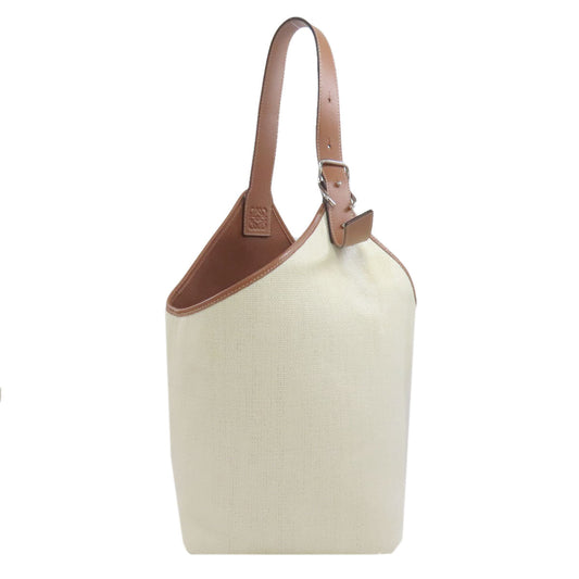 LOEWE Shoulder Bag canvas white one belt balloon bag