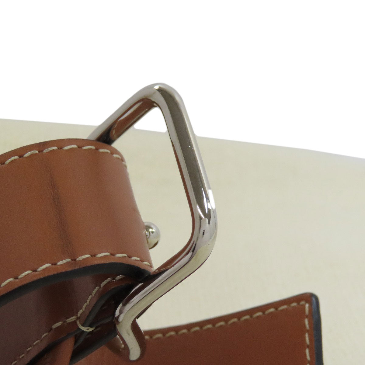 LOEWE Shoulder Bag canvas white one belt balloon bag