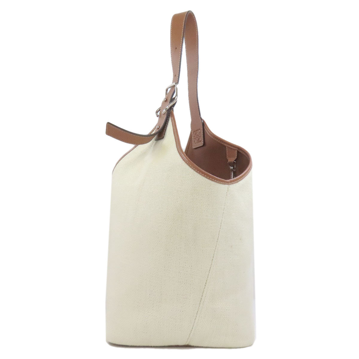 LOEWE Shoulder Bag canvas white one belt balloon bag