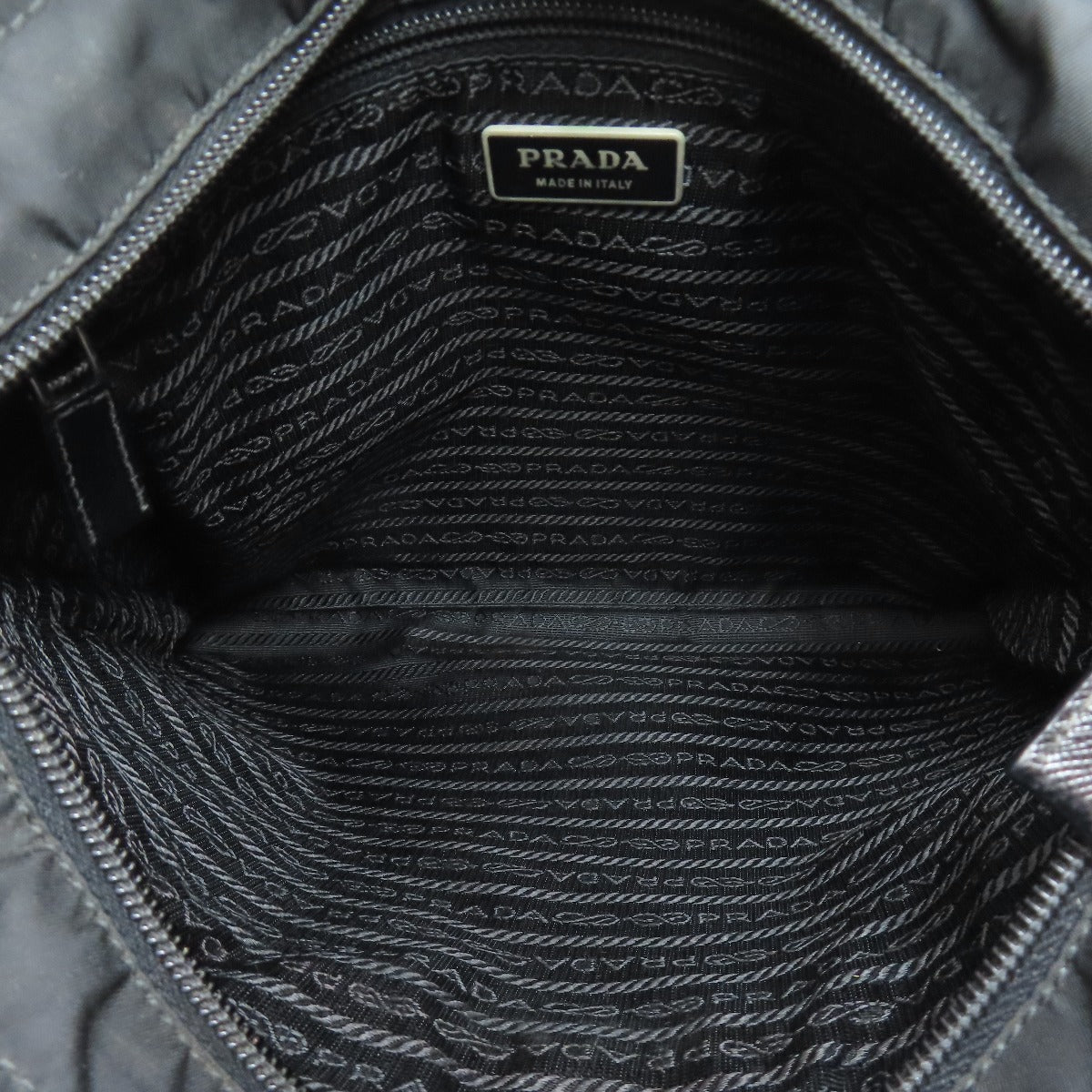 PRADA Shoulder Bag VA0340 Nylon black logoMetal Women Used Authentic