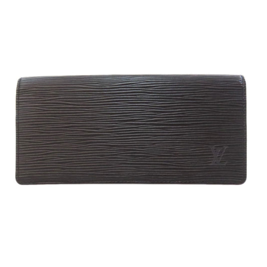 LOUIS VUITTON Long Wallet Purse M63532 Epi black Portoen 3 Cartes Credit mens Used Authentic