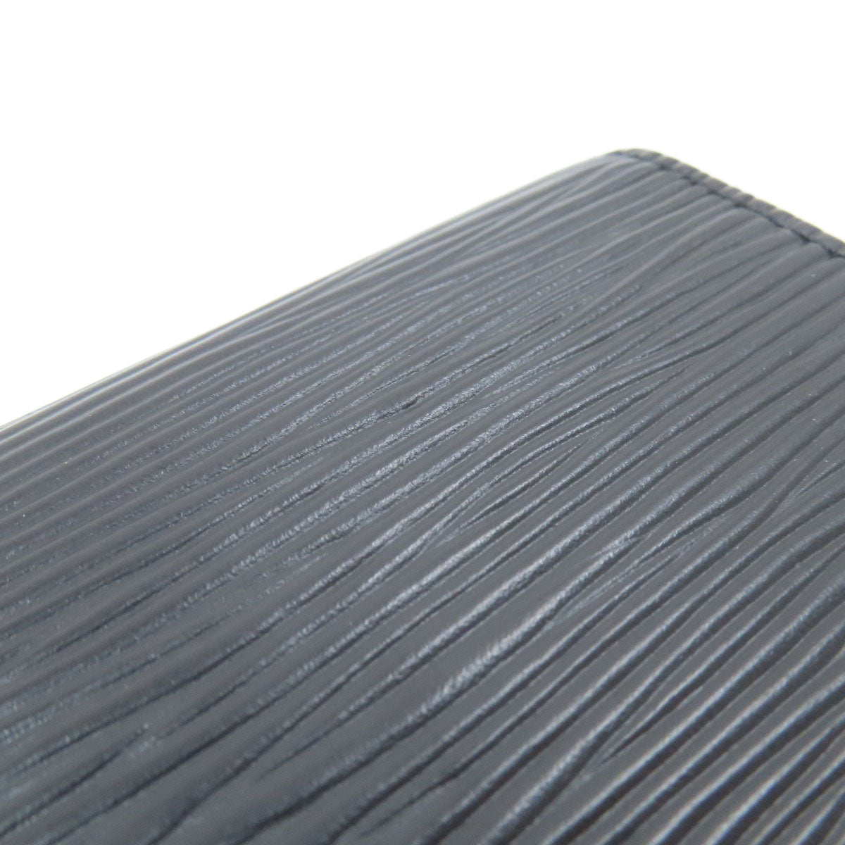 LOUIS VUITTON Long Wallet Purse M63532 Epi black Portoen 3 Cartes Credit mens Used Authentic