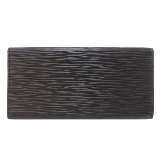 LOUIS VUITTON Long Wallet Purse M63532 Epi black Portoen 3 Cartes Credit mens Used Authentic